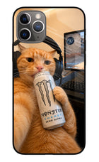 Gamer Cat Energy iPhone 11 Pro Glass Case