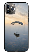 Skydiving Cow iPhone 11 Pro Glass Case