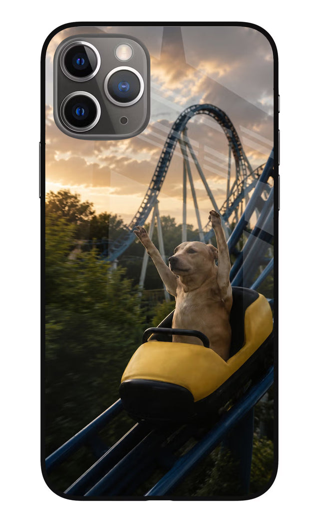Rollercoaster Dog iPhone 11 Pro Glass Case