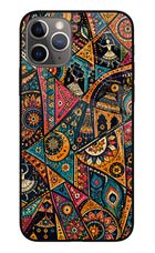 Folk Print iPhone 11 Pro Glass Case