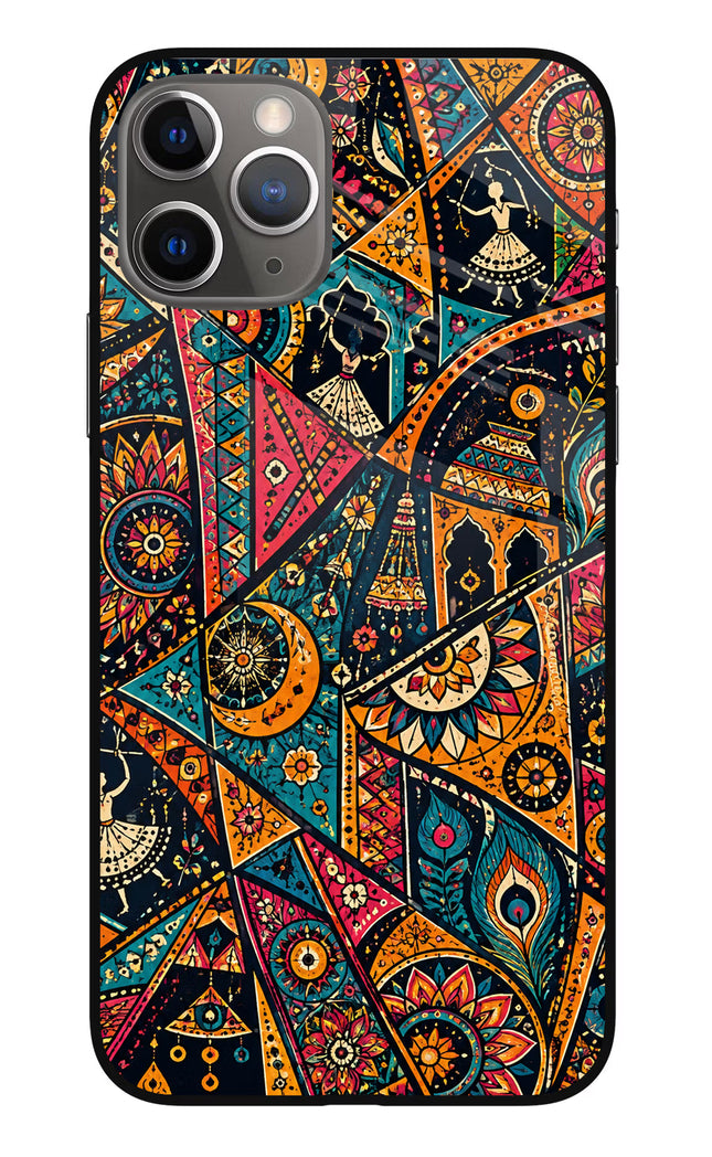 Folk Print iPhone 11 Pro Glass Case
