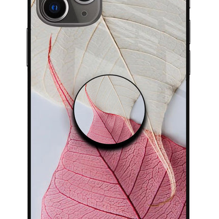 White Pink Leaf iPhone 11 Pro Glass Case