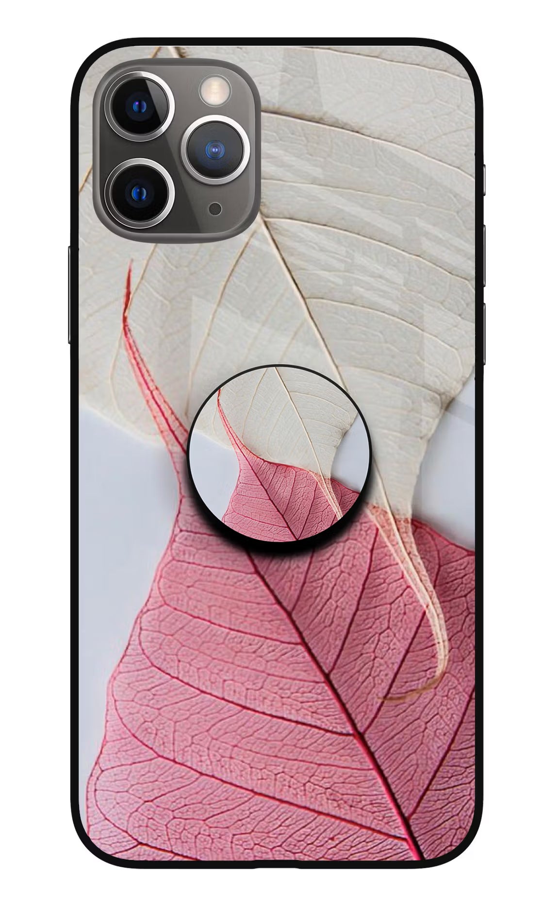 White Pink Leaf iPhone 11 Pro Pop Case by Casekaro