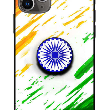 Indian Flag Ashoka Chakra iPhone 11 Pro Glass Case