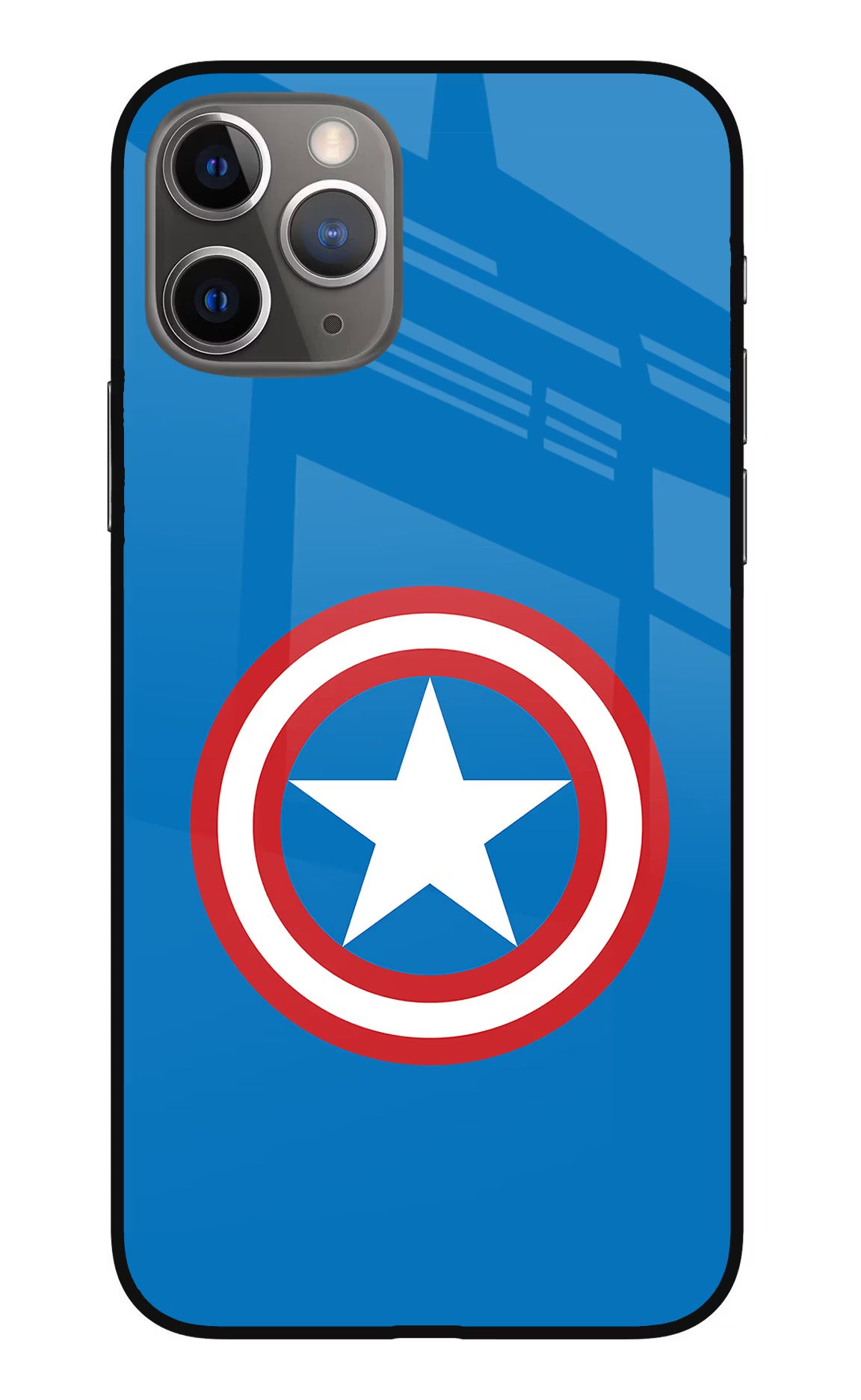 Captain America Logo iPhone 11 Pro Max Glass Case Back Cover by Casekaro