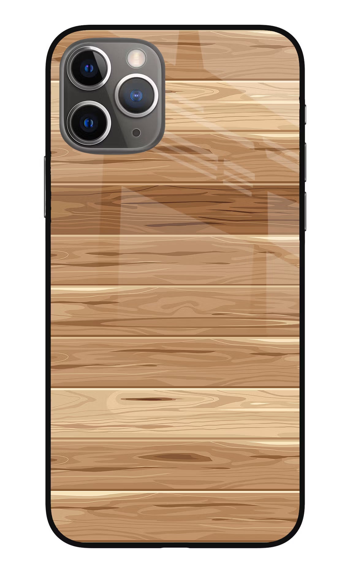 Wooden Vector iPhone 11 Pro Max Glass Case Back Cover by Casekaro