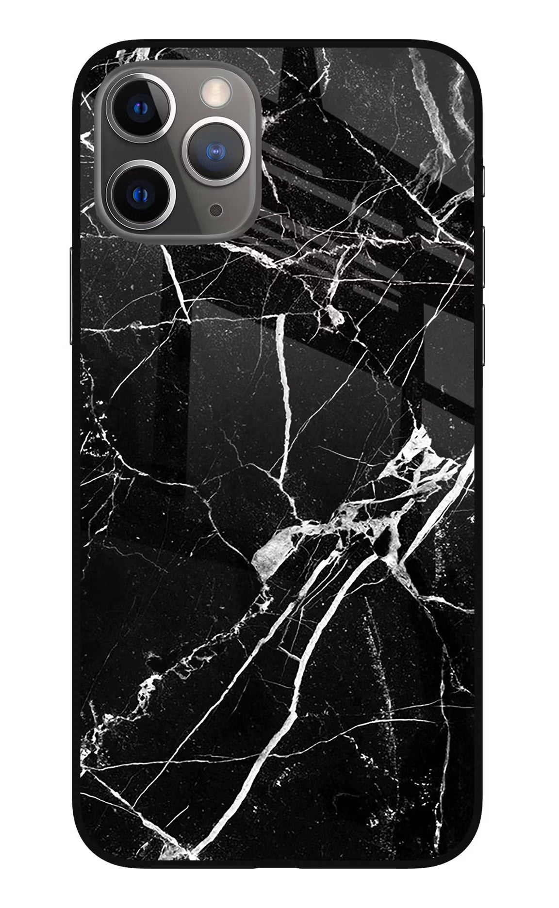 Black Marble Pattern iPhone 11 Pro Max Glass Case Back Cover by Casekaro