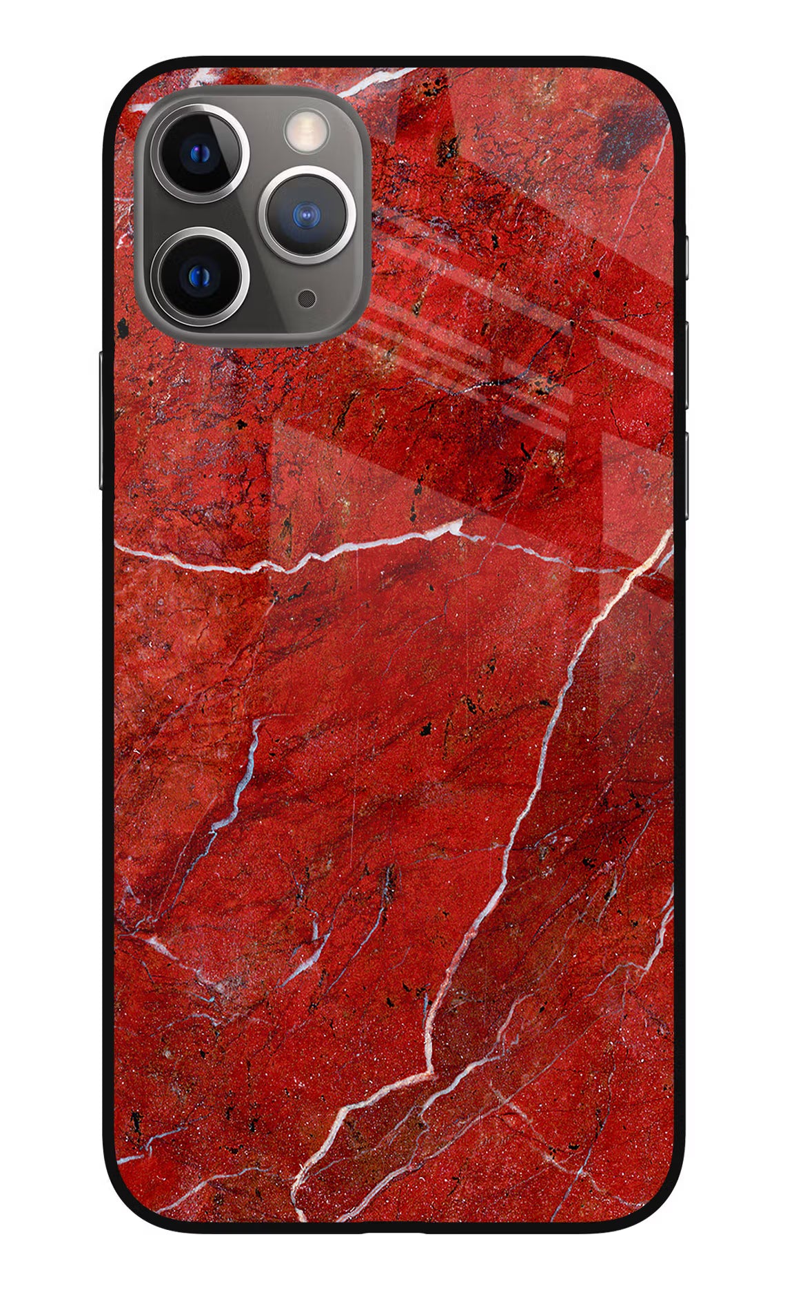 Red Marble Design iPhone 11 Pro Max Glass Case Back Cover by Casekaro