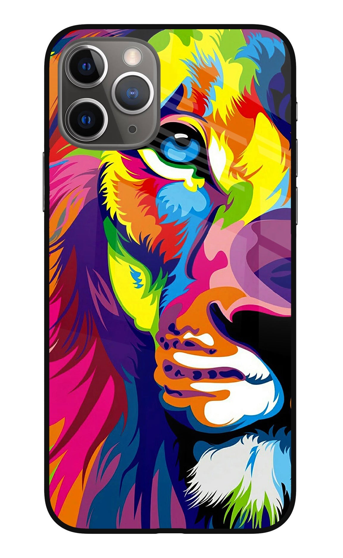 Lion Half Face iPhone 11 Pro Max Glass Case