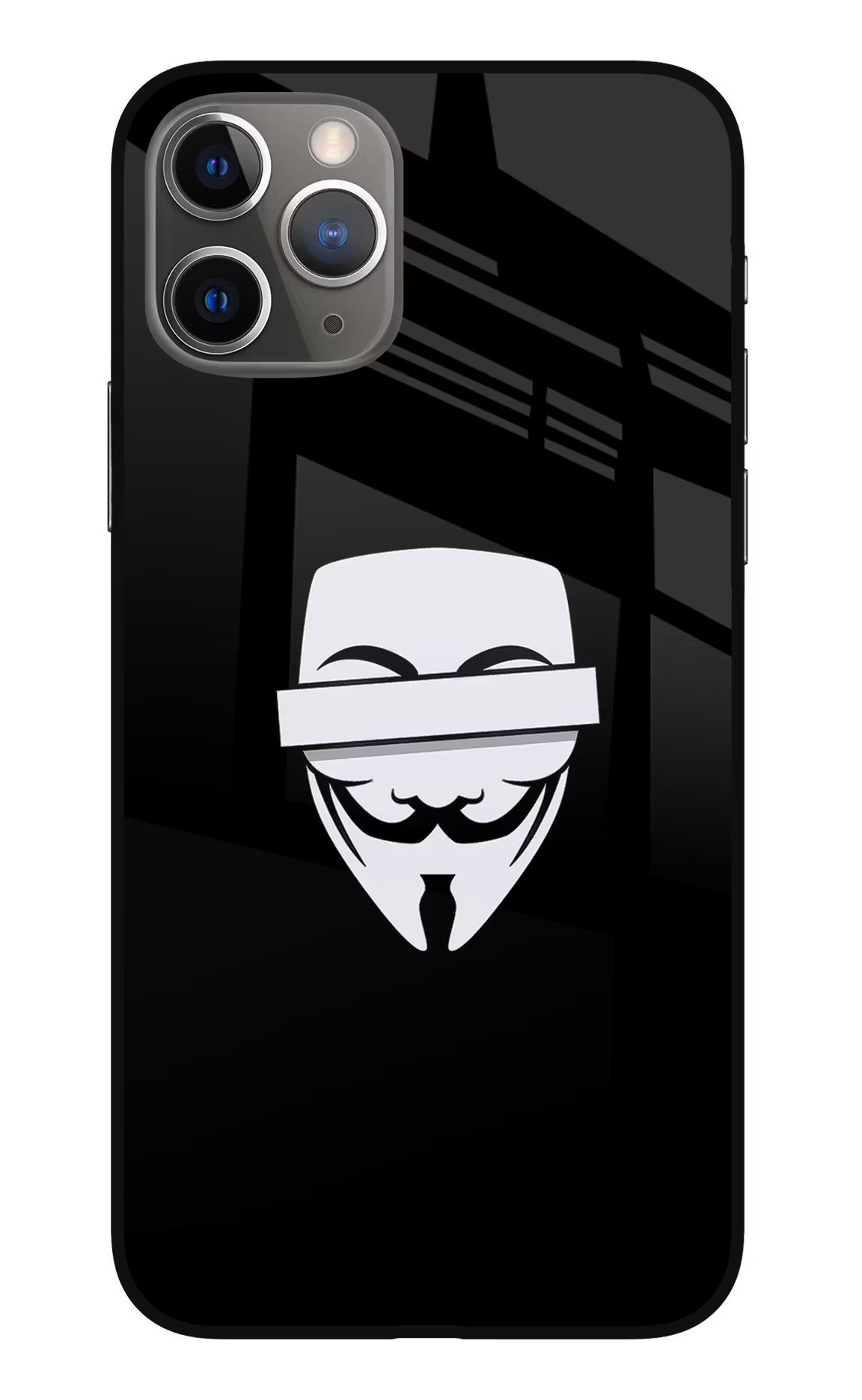 Anonymous Face iPhone 11 Pro Max Glass Case Back Cover by Casekaro