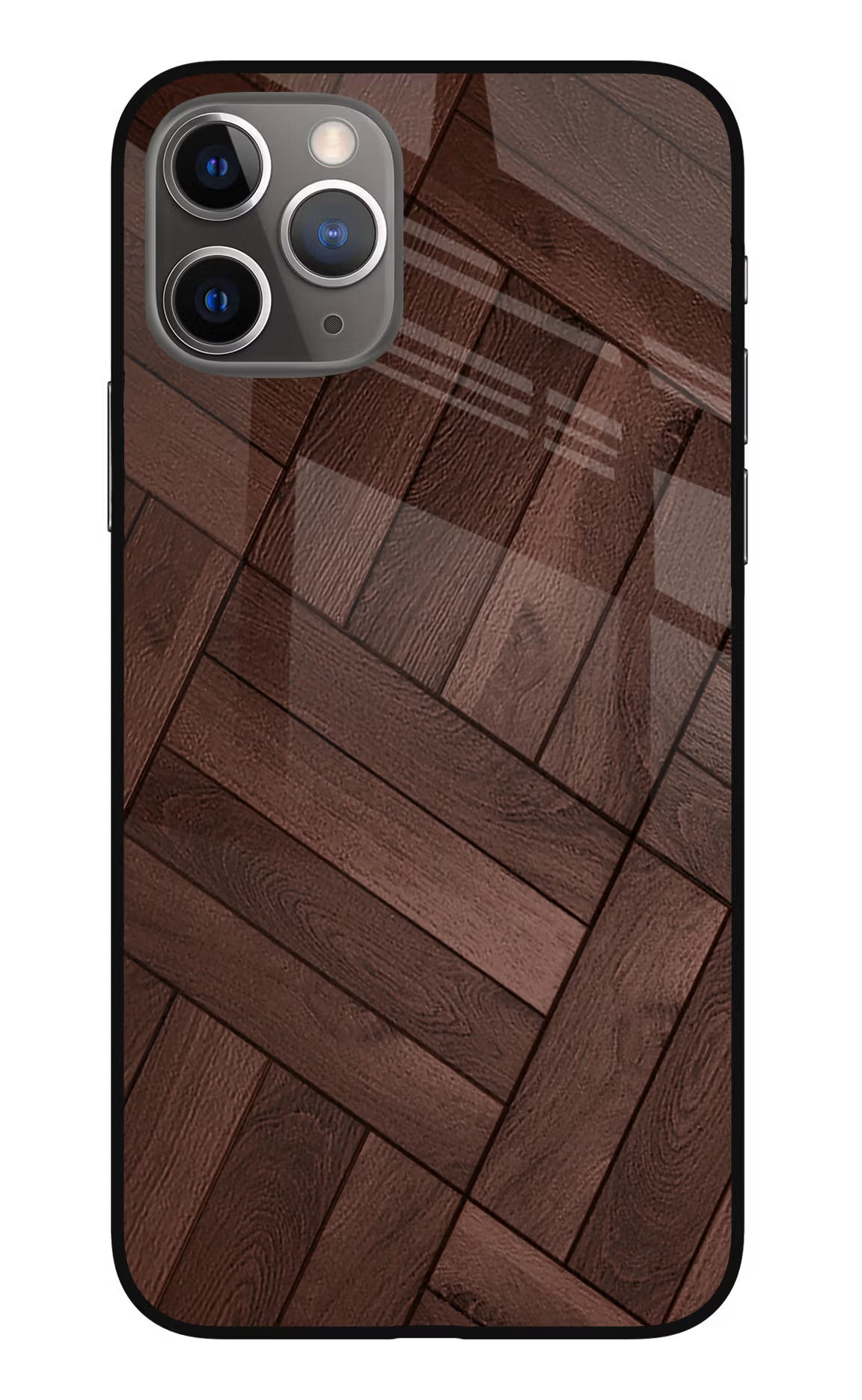 Wooden Texture Design iPhone 11 Pro Max Glass Case Back Cover by Casekaro