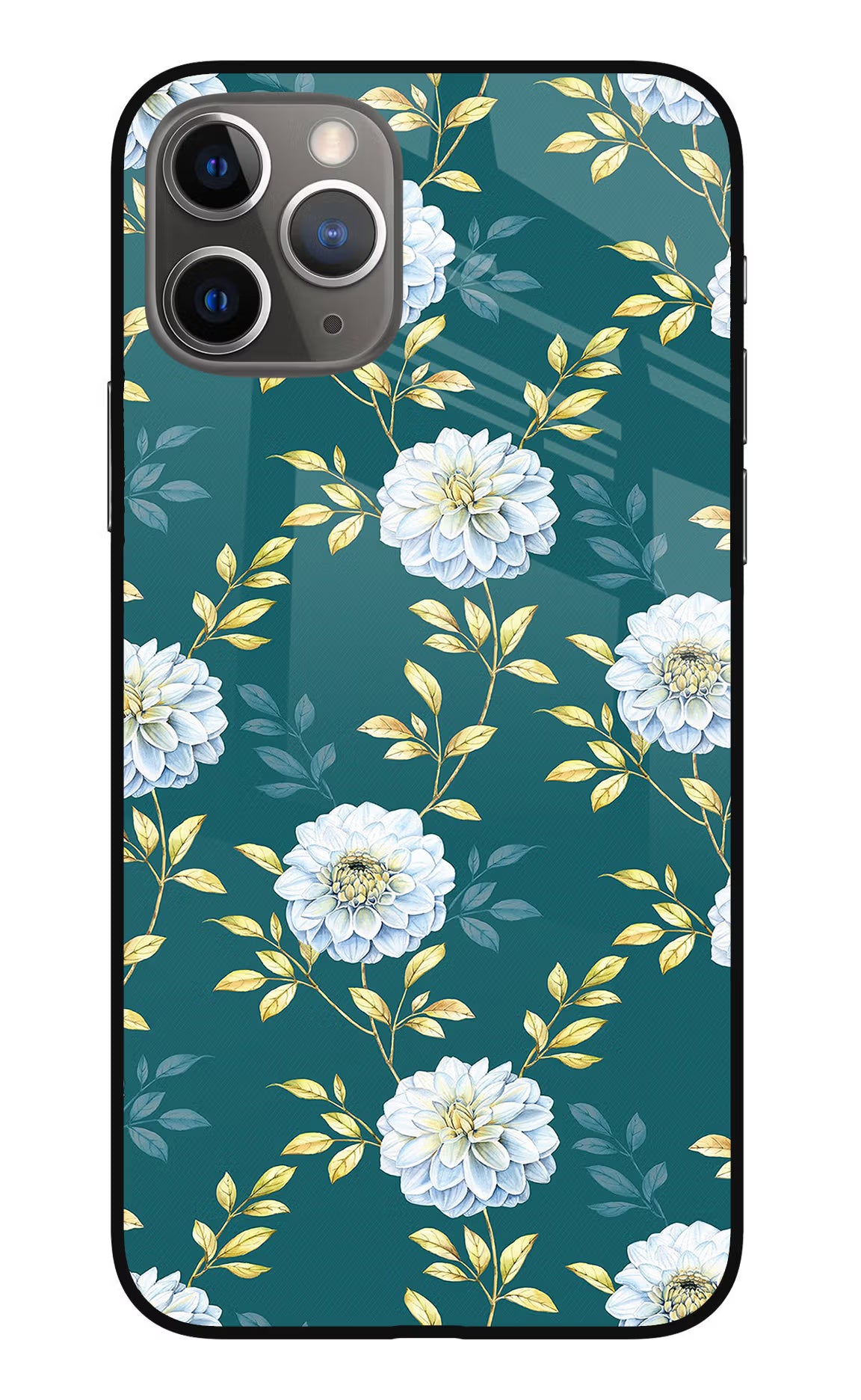 Flowers iPhone 11 Pro Max Glass Case Back Cover by Casekaro