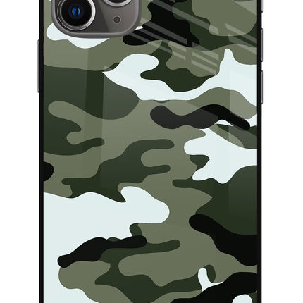 Camouflage iPhone 11 Pro Max Glass Case Back Cover by Casekaro