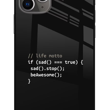 Life Motto Code iPhone 11 Pro Max Glass Case