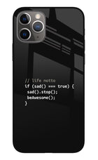 Life Motto Code iPhone 11 Pro Max Glass Case