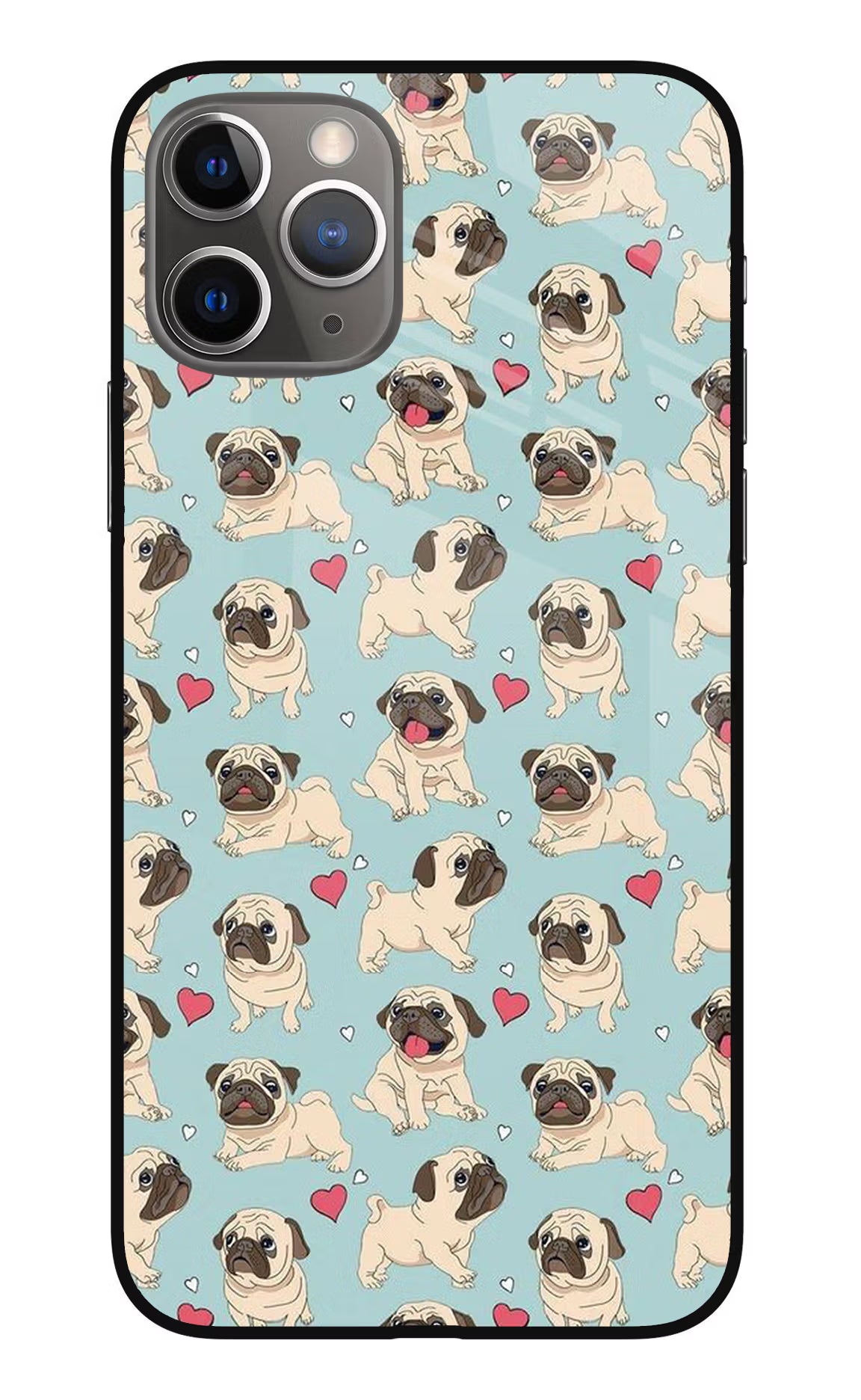 Pug Dog iPhone 11 Pro Max Glass Case Back Cover by Casekaro