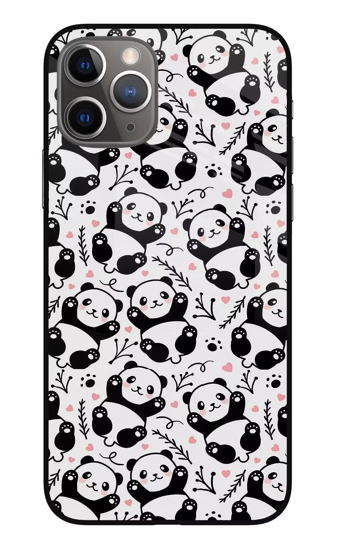 Cute Panda iPhone 11 Pro Max Glass Case Back Cover by Casekaro