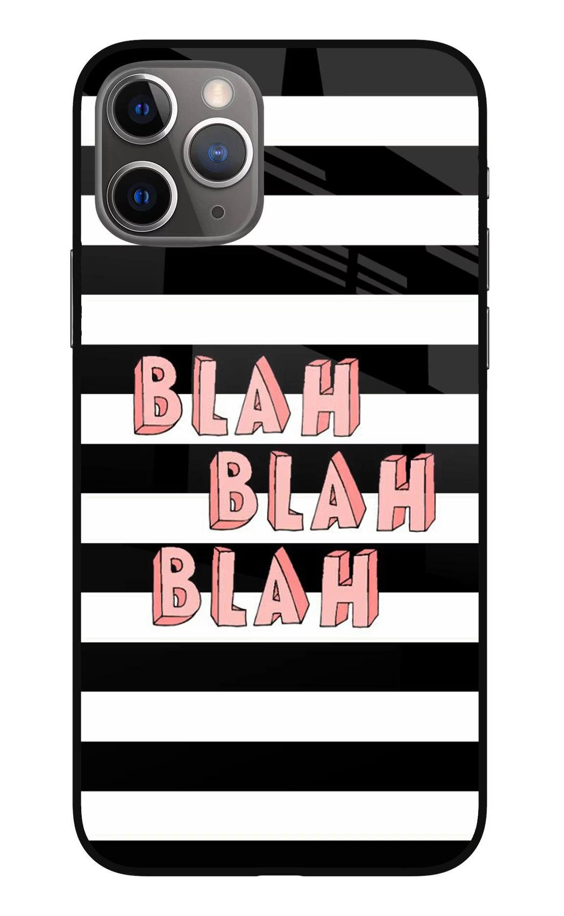 Blah Blah Blah iPhone 11 Pro Max Glass Case Back Cover by Casekaro