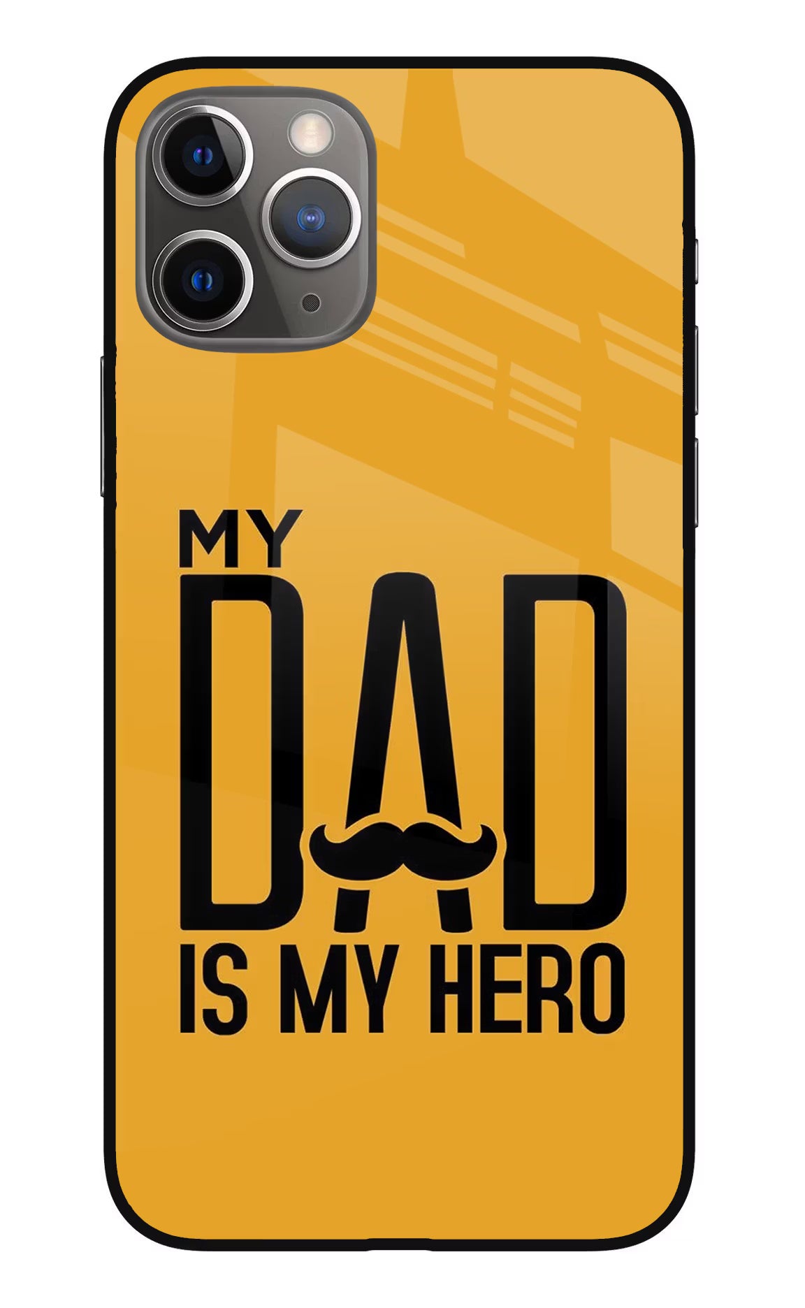 My Dad Is My Hero iPhone 11 Pro Max Glass Case Back Cover by Casekaro