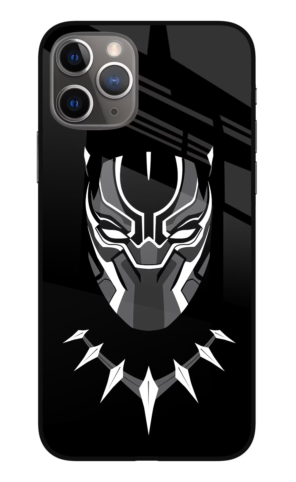 Black Panther iPhone 11 Pro Max Glass Case Back Cover by Casekaro
