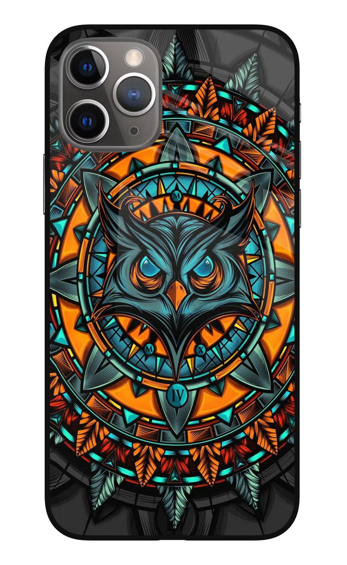 Angry Owl Art iPhone 11 Pro Max Glass Case Back Cover by Casekaro