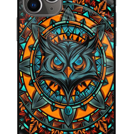 Angry Owl Art iPhone 11 Pro Max Glass Case Back Cover by Casekaro