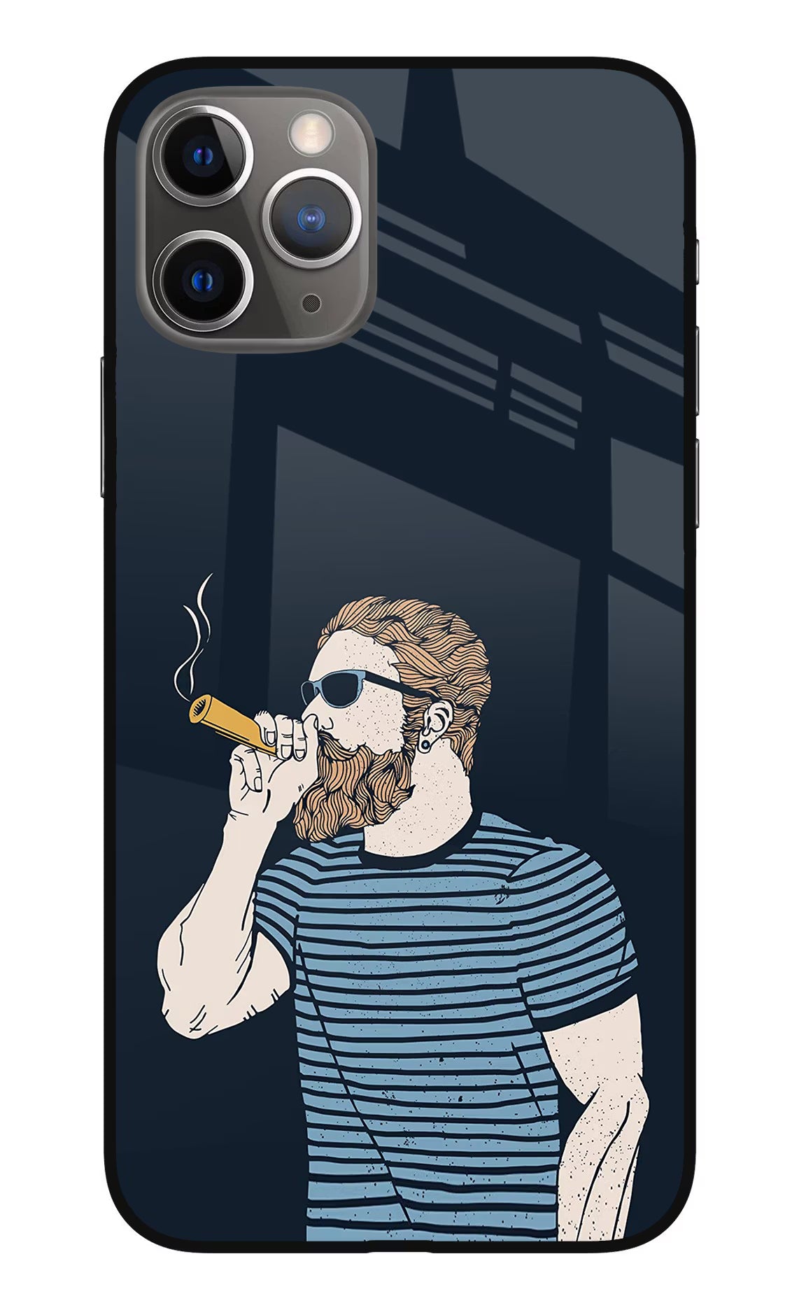 Smoking iPhone 11 Pro Max Glass Case Back Cover by Casekaro