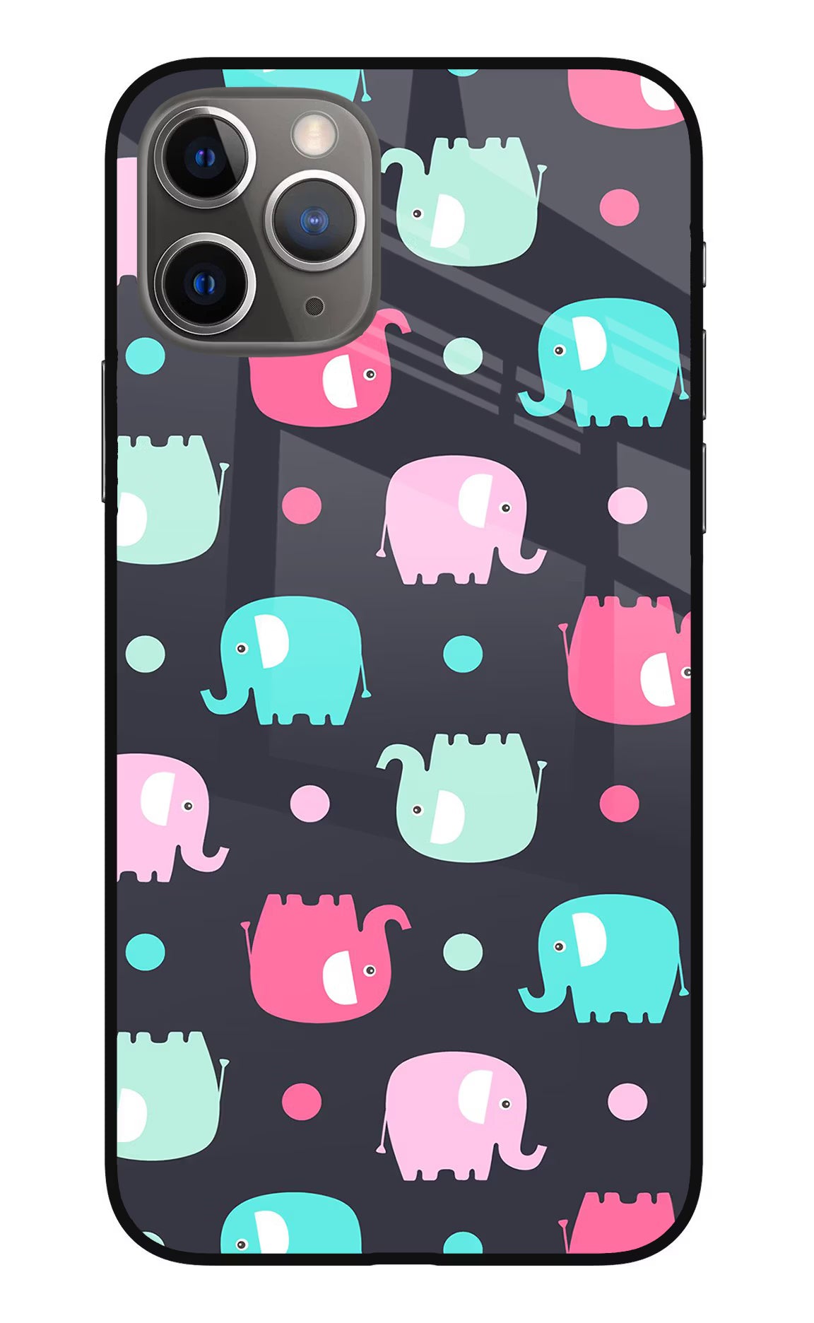 Elephants iPhone 11 Pro Max Glass Case Back Cover by Casekaro