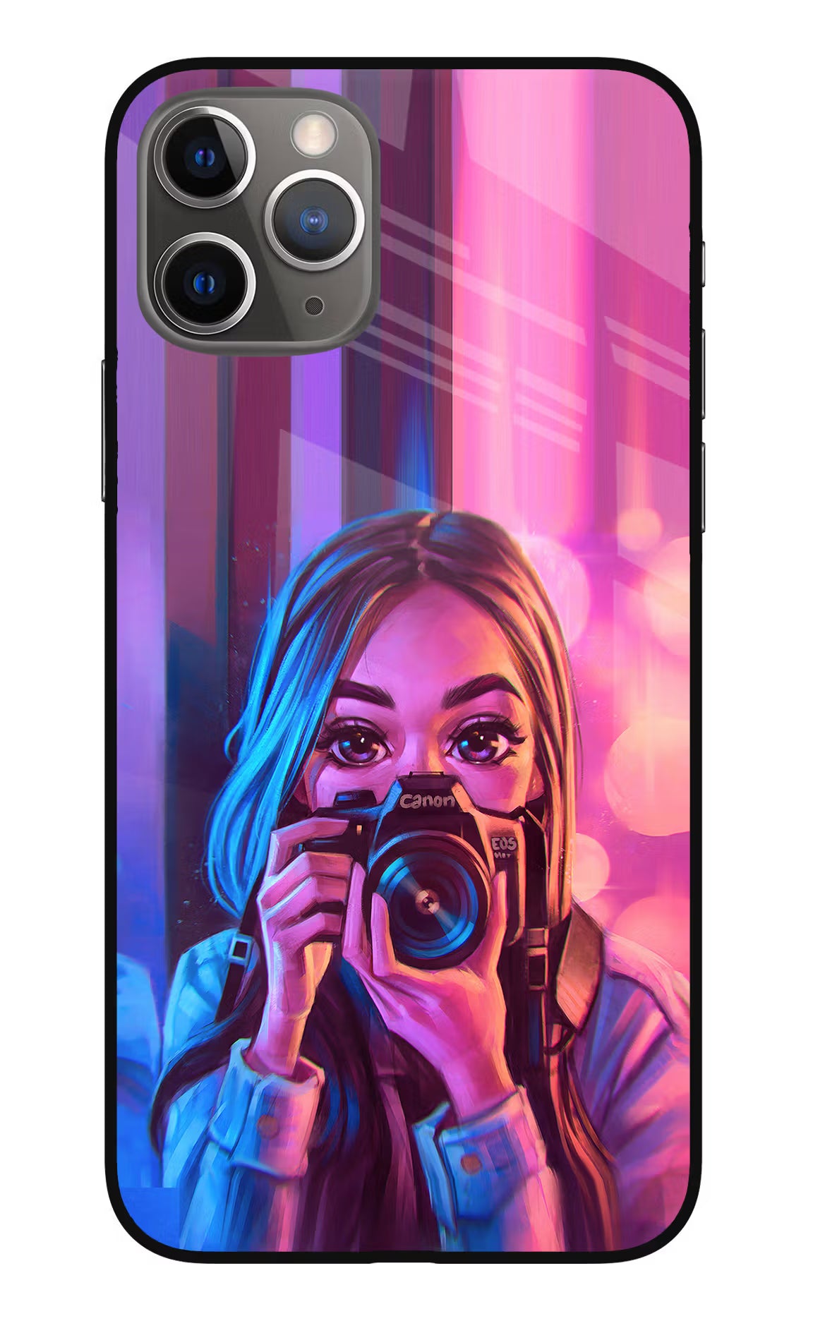Girl Photographer iPhone 11 Pro Max Glass Case