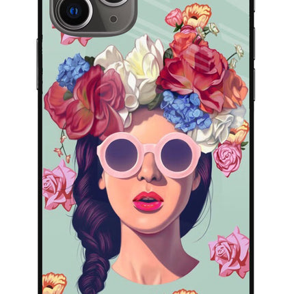 Pretty Girl iPhone 11 Pro Max Glass Case Back Cover by Casekaro