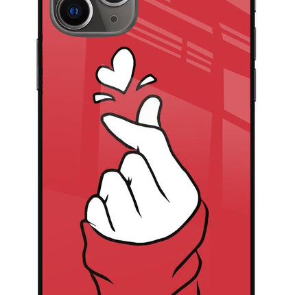 Korean Love Sign iPhone 11 Pro Max Glass Case