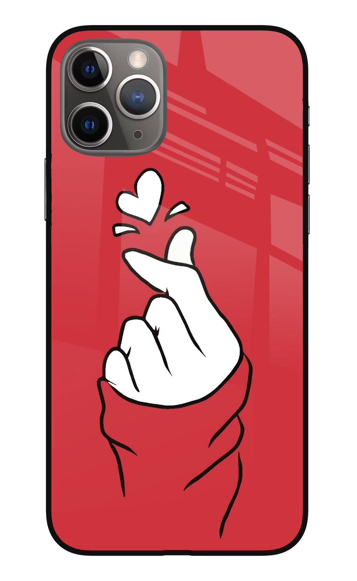Korean Love Sign iPhone 11 Pro Max Glass Case Back Cover by Casekaro
