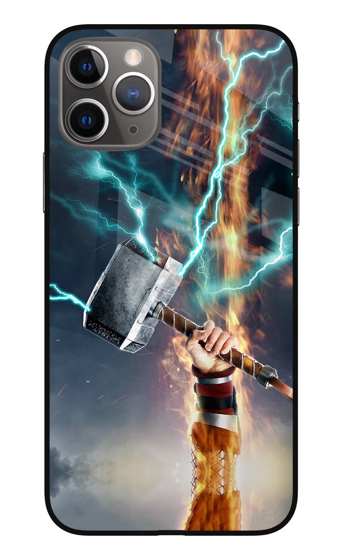 Thor Hammer Mjolnir iPhone 11 Pro Max Glass Case Back Cover by Casekaro