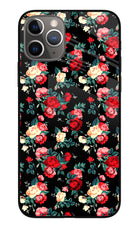 Rose Pattern iPhone 11 Pro Max Glass Case