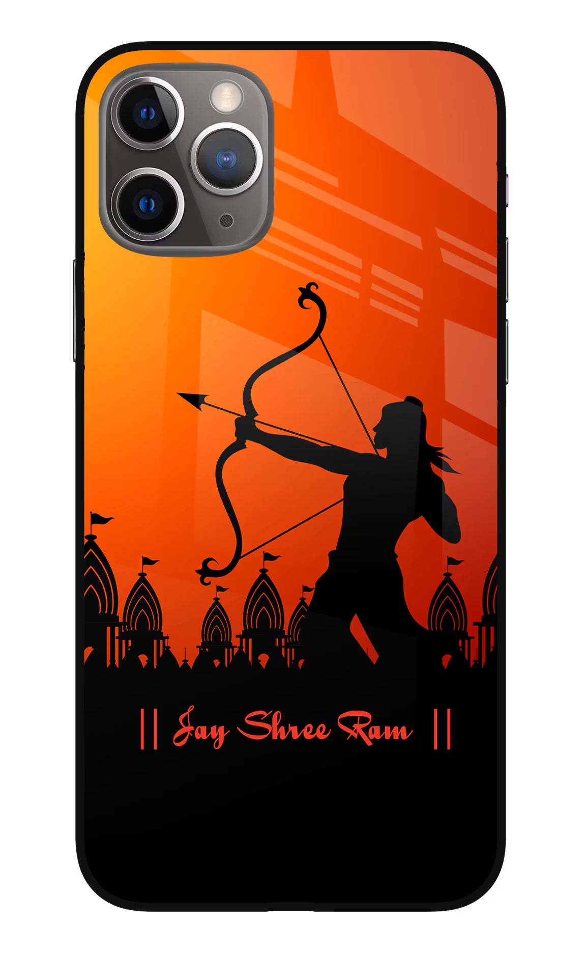 Lord Ram - 4 iPhone 11 Pro Max Glass Case Back Cover by Casekaro
