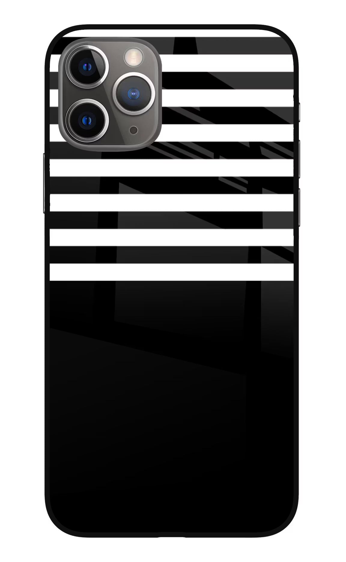 Black and White Print iPhone 11 Pro Max Glass Case Back Cover by Casekaro