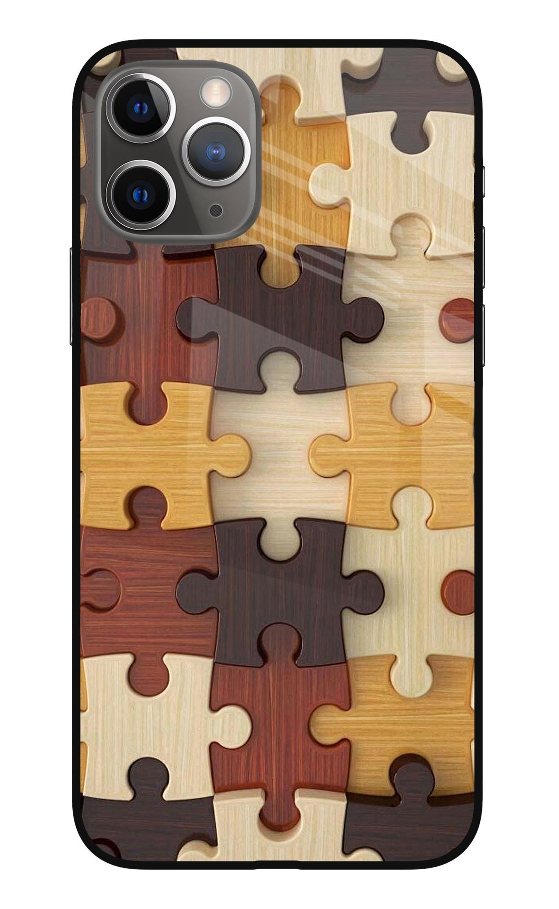 Wooden Puzzle iPhone 11 Pro Max Glass Case