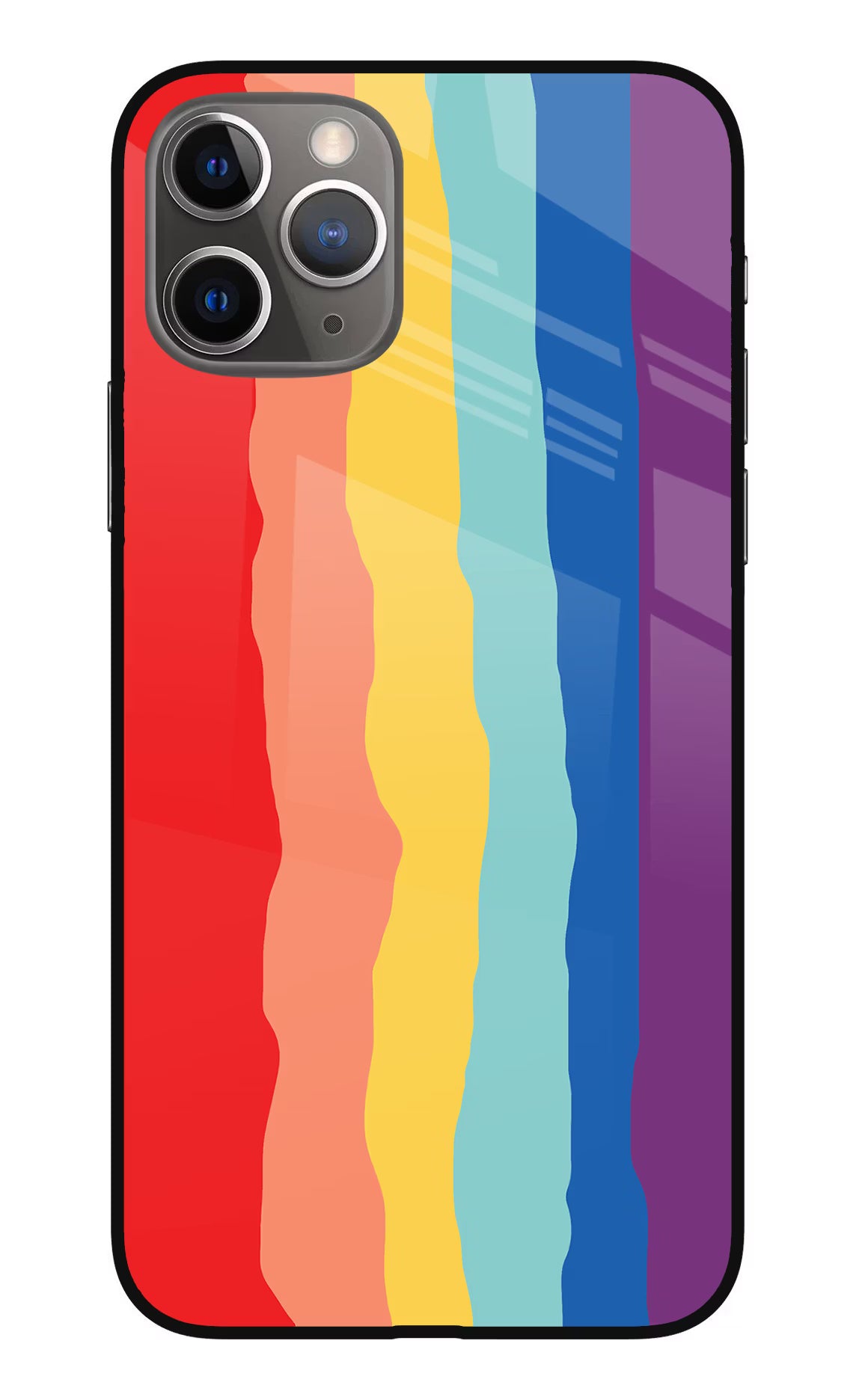 Rainbow iPhone 11 Pro Max Glass Case Back Cover by Casekaro