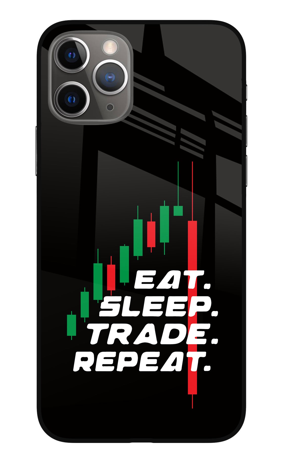 Eat Sleep Trade Repeat iPhone 11 Pro Max Glass Case