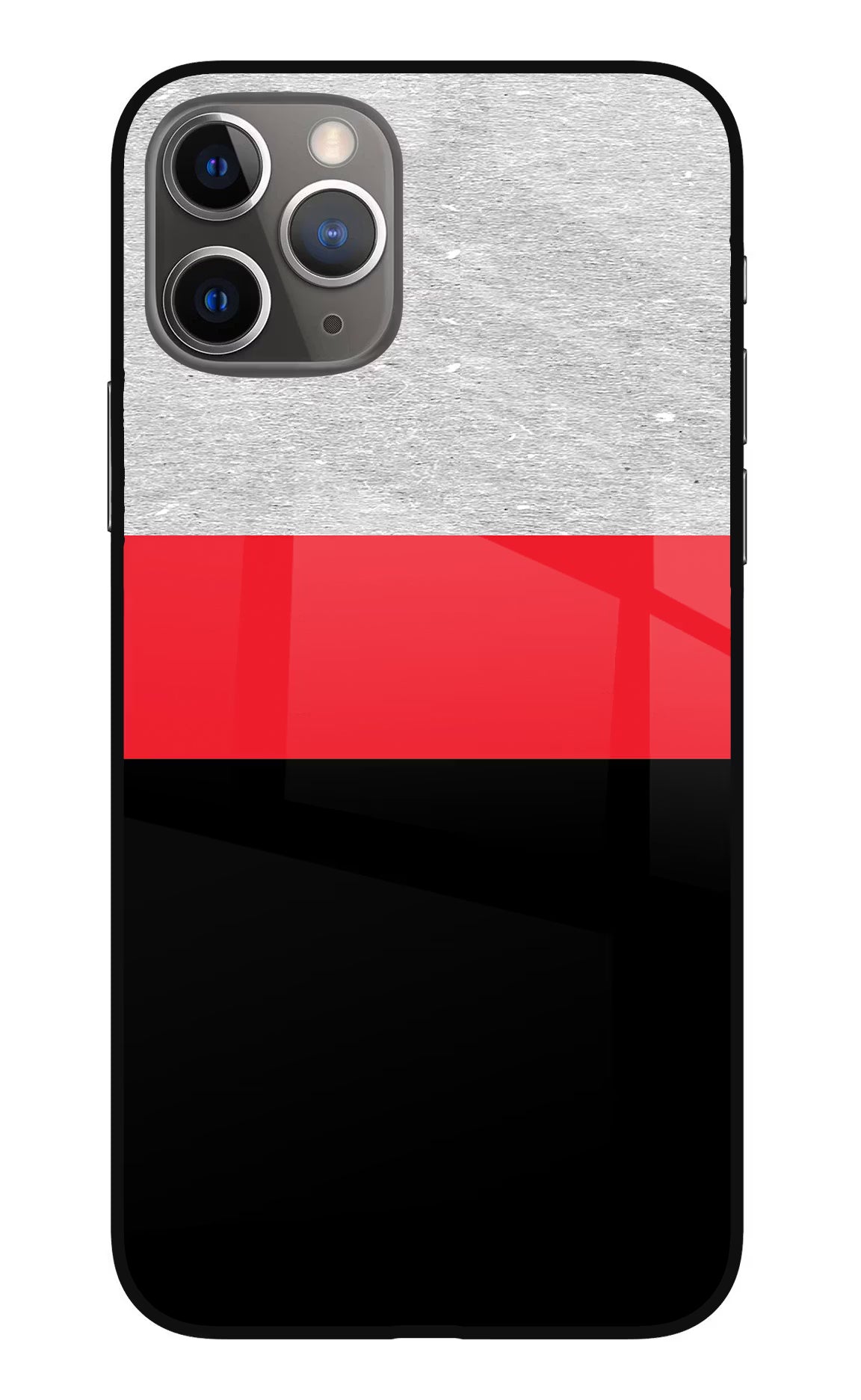 Tri Color Pattern iPhone 11 Pro Max Glass Case Back Cover by Casekaro