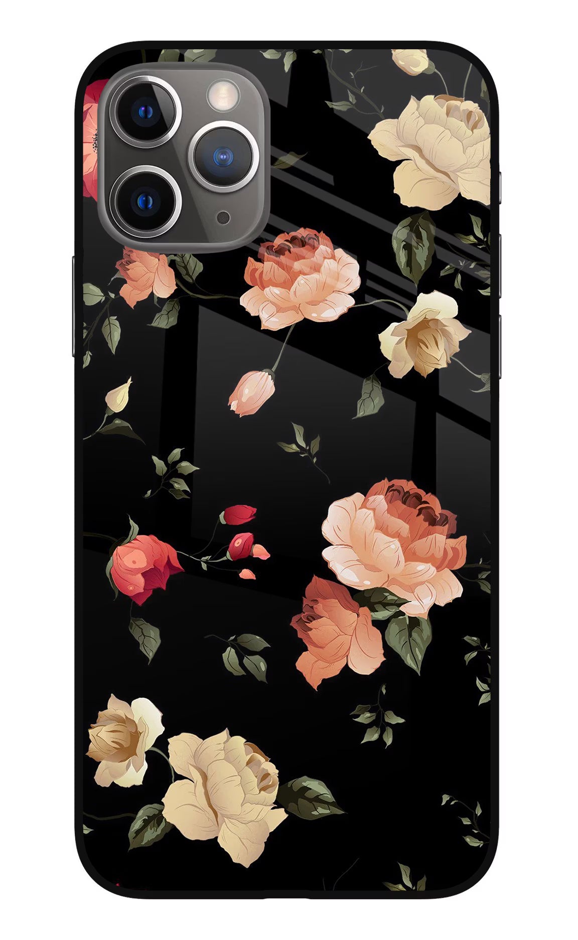 Flowers iPhone 11 Pro Max Glass Case Back Cover by Casekaro