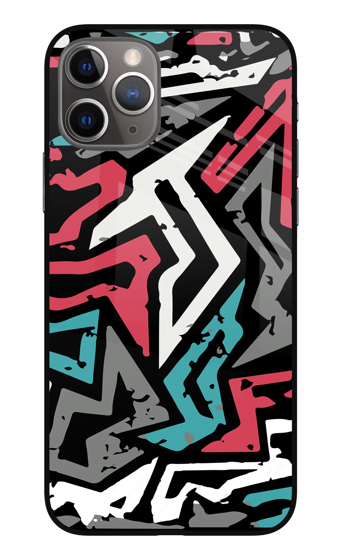 Geometric Graffiti iPhone 11 Pro Max Glass Case Back Cover by Casekaro