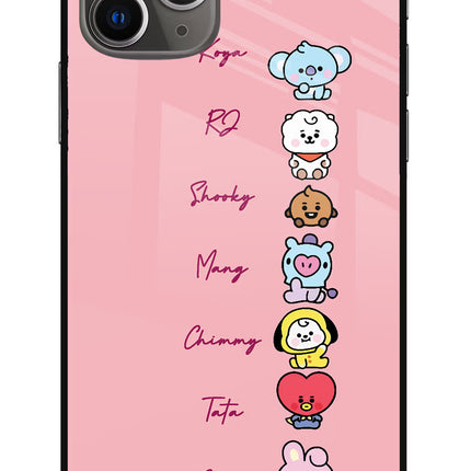 BTS names iPhone 11 Pro Max Glass Case
