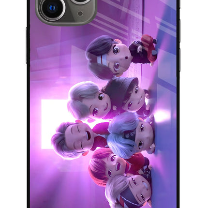 BTS Chibi iPhone 11 Pro Max Glass Case