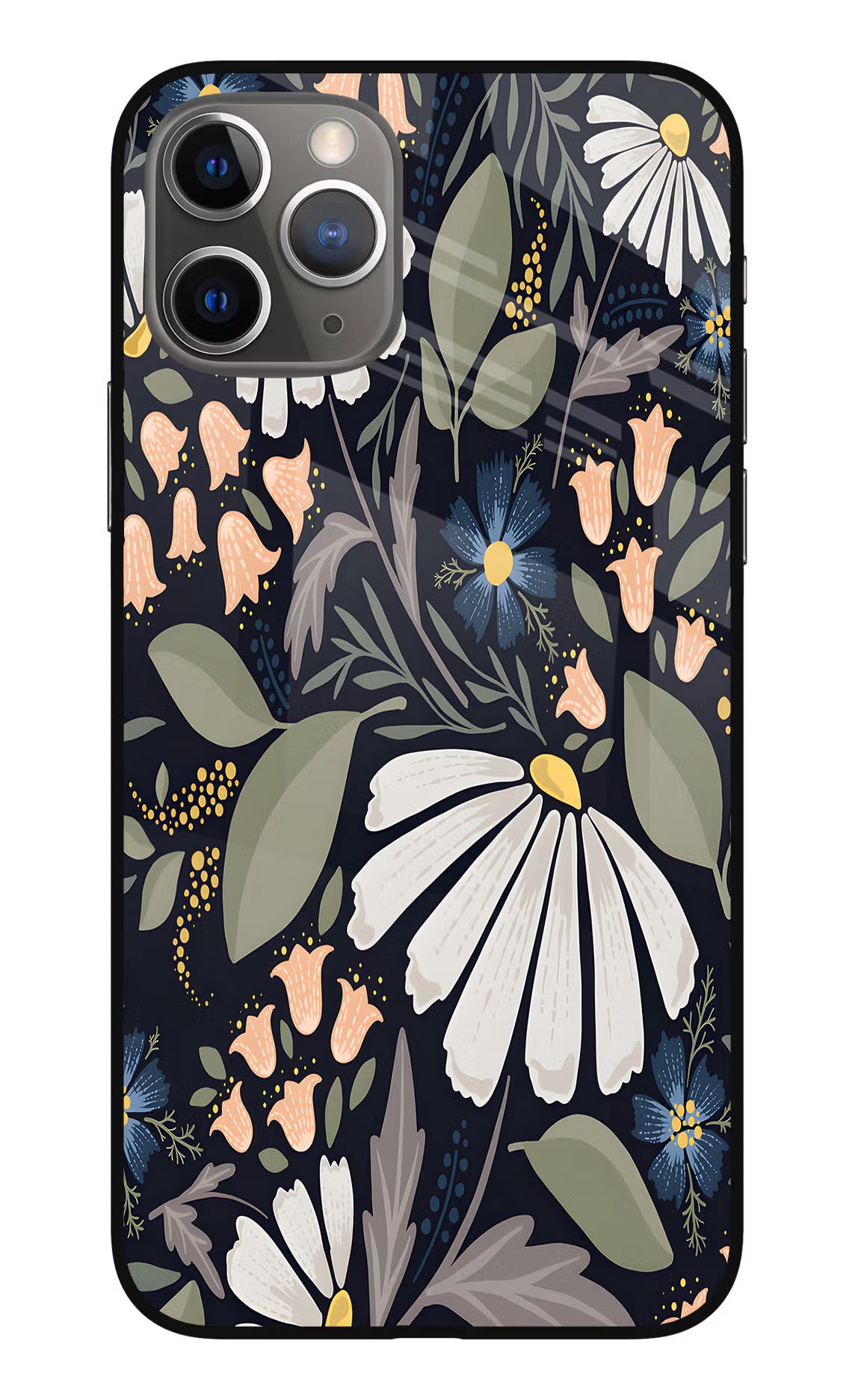 Flowers Art iPhone 11 Pro Max Glass Case Back Cover by Casekaro