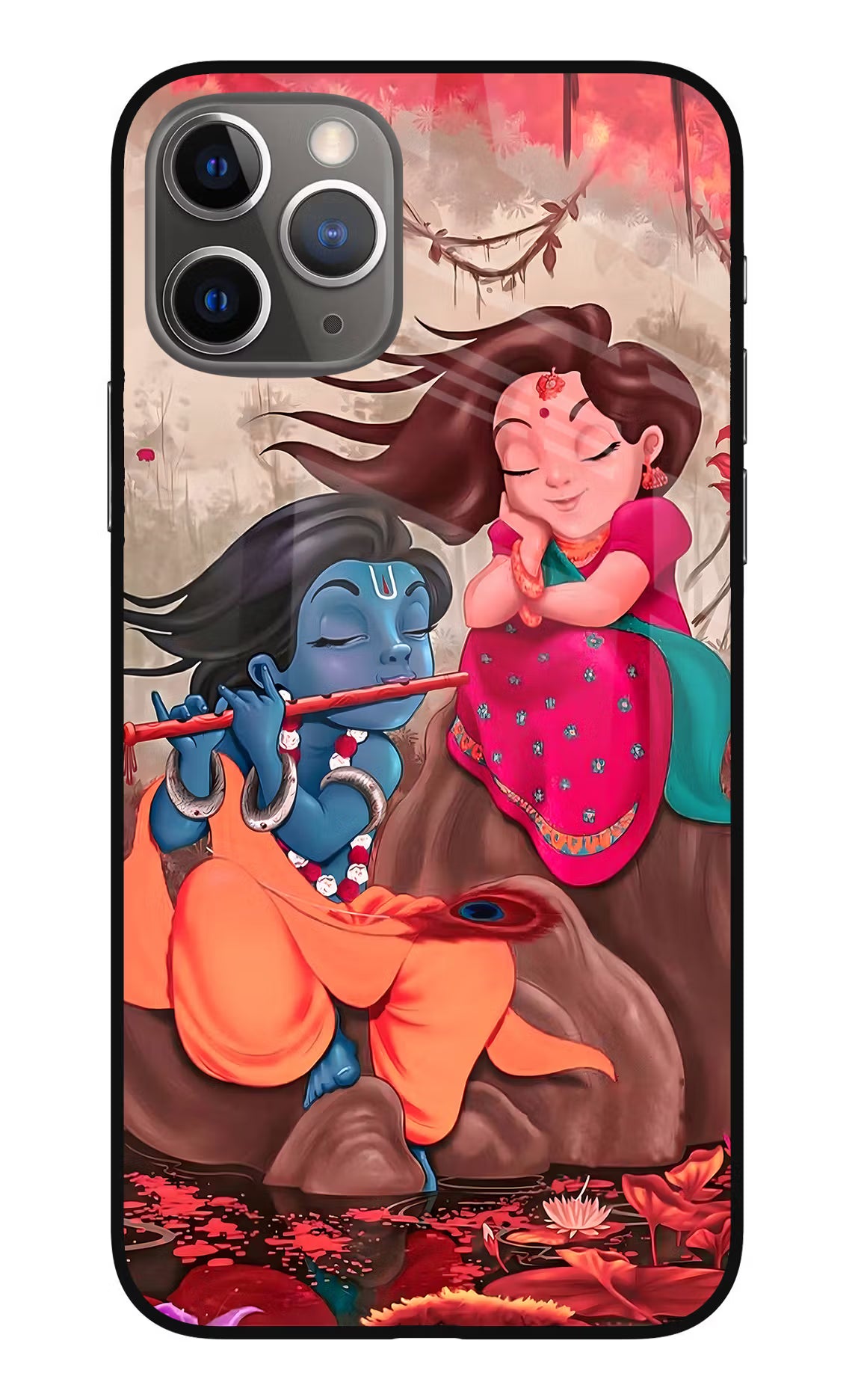 Radhe Krishna iPhone 11 Pro Max Glass Case Back Cover by Casekaro