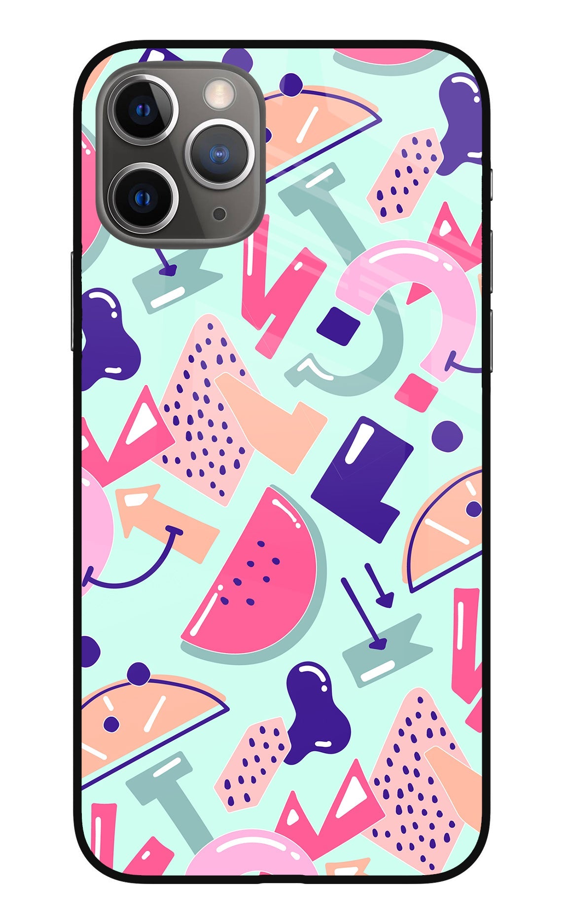 Doodle Pattern iPhone 11 Pro Max Glass Case