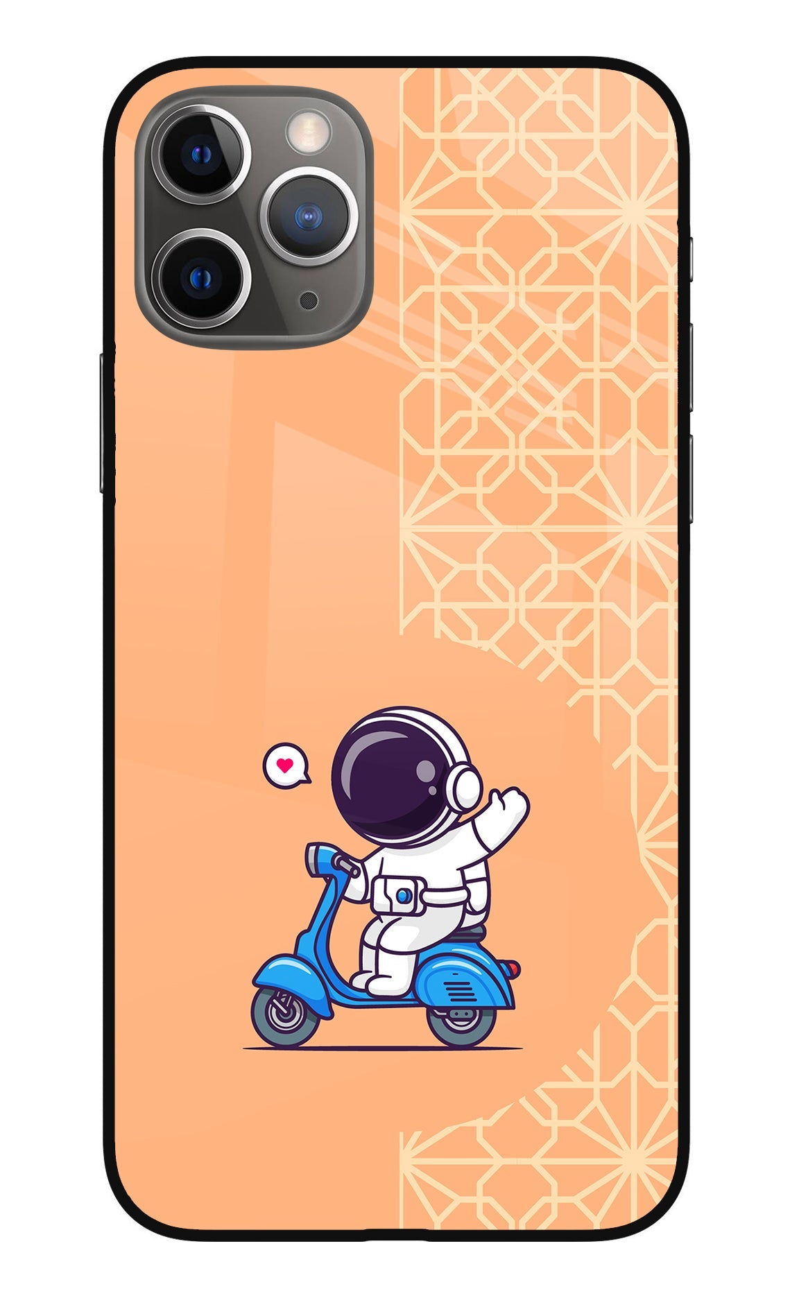 Cute Astronaut Riding iPhone 11 Pro Max Glass Case