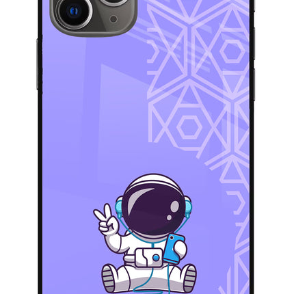 Cute Astronaut Chilling iPhone 11 Pro Max Glass Case