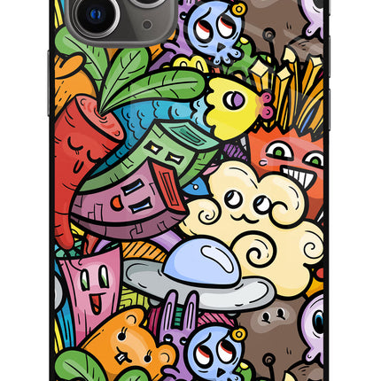 Veggie Doodle iPhone 11 Pro Max Glass Case